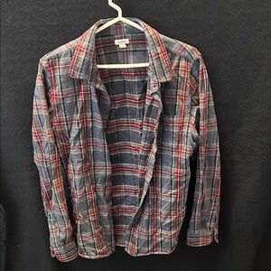 L.L. Bean Red and Gray Plaid Shirt